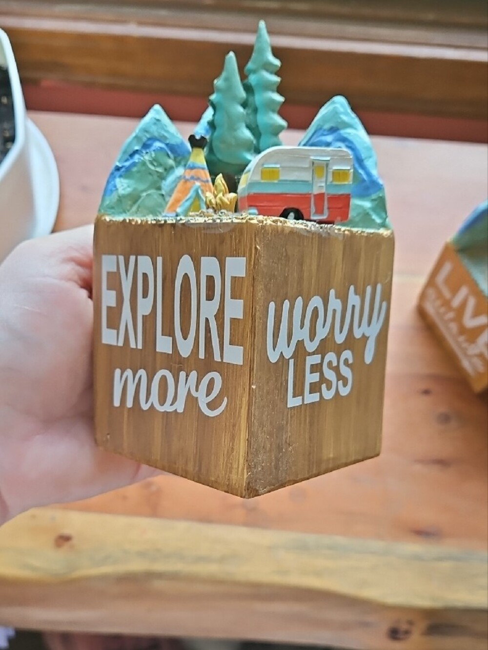 Woodland Adventure Decorative Block Set - Brown with Red and Cream Accents - Picture 6 of 7